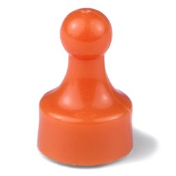 M-PIN/orange, Pionmagnete 'Player' oranje, prikbordmagneten in de vorm van een speelfiguur, 10 stuks per set, Kleur: oranje