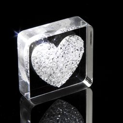 LIV-38, Diamond Heart, koelkastmagneet hart, met Swarovski-kristallen