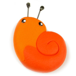 LIV-41/snail, Handmade Magnete, Unikate aus Fimo im 4er-Set, Schnecke