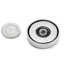 Topfmagnet mit Innengewinde M6