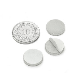 PAS-13, Metalen schijfje zelfklevend, Ø 13 mm, als tegenstuk voor magneten, geen magneet!