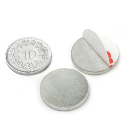 PAS-20, Metal disc self-adhesive, Ø 20 mm, as a counterpart to magnets, not a magnet!