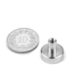 TCN-13, Topfmagnet mit Gewindebuchse, Ø 13 mm, Gewinde M3