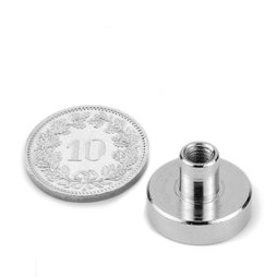 TCN-16, Topfmagnet mit Gewindebuchse, Ø 16 mm, Gewinde M4