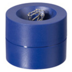 M-CLIP/blue, Büroklammerspender magnetisch, mit starkem Zentralmagnet, aus Kunststoff, blau
