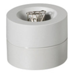M-CLIP/grey, Büroklammerspender magnetisch, mit starkem Zentralmagnet, aus Kunststoff, grau