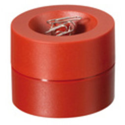 M-CLIP/red, Büroklammerspender magnetisch, mit starkem Zentralmagnet, aus Kunststoff, rot