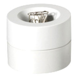 M-CLIP/white, Büroklammerspender magnetisch, mit starkem Zentralmagnet, aus Kunststoff, weiss