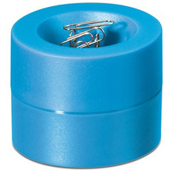 M-CLIP/sky, Büroklammerspender magnetisch, mit starkem Zentralmagnet, aus Kunststoff, hellblau