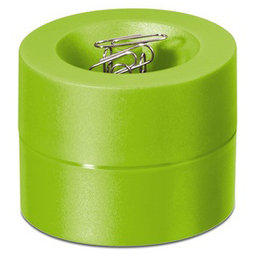 M-CLIP/lemon, Büroklammerspender magnetisch, mit starkem Zentralmagnet, aus Kunststoff, hellgrün