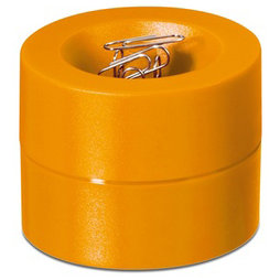 M-CLIP/orange, Büroklammerspender magnetisch, mit starkem Zentralmagnet, aus Kunststoff, orange