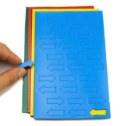 BA-012A, Magnetische symbolen pijl klein, voor whiteboards & planborden, 30 symbolen per vel, in verschillende kleuren