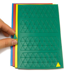 BA-012T, Magnetische symbolen driehoek klein, voor whiteboards & planborden, 180 symbolen per vel, in verschillende kleuren