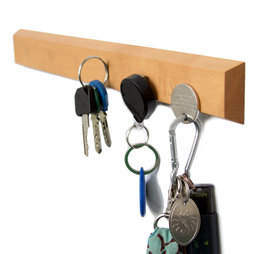 FO-3, Schlüsselbrett magnetisch 32 cm, Magnetleiste, aus Birnenholz, für 6 Schlüssel