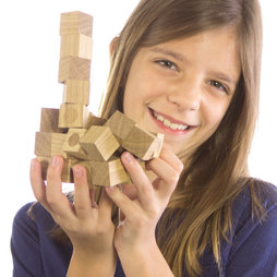 M-43, Holzwürfel-Set, 27 magnetische Holzwürfel, aus geöltem Eichenholz