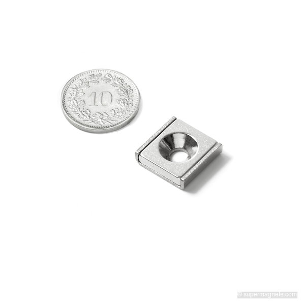 Platte stripmagneet 15 x 15 x 4 mm