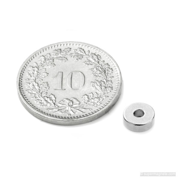 Ringmagneet Ø 6/2 mm, hoogte 2 mm